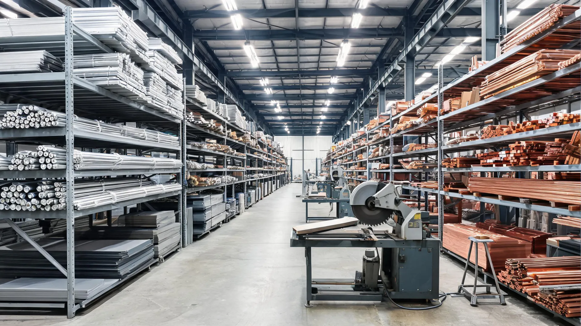 Speedy Metals service center warehouse with aluminum stainless steel and carbon steel stock